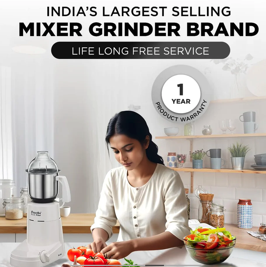 Preethi Eco Plus 110 V Mixer Grinder (MG138) - Image 5