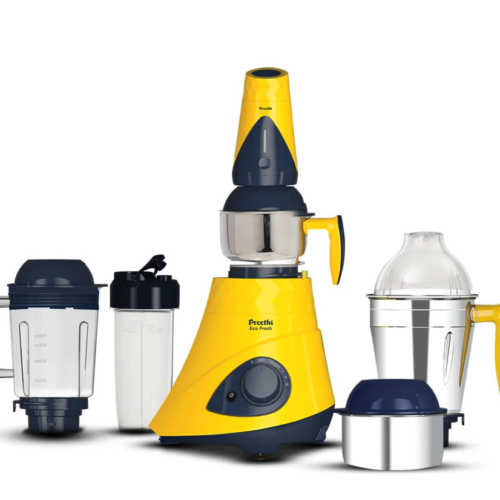 Preethi Eco Fresh (MG291) 750 W 3 Jar Mixer Grinder, Yellow