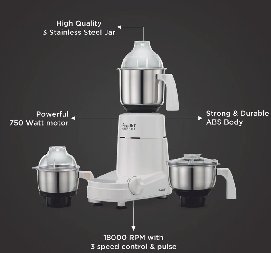 Preethi Eco Plus Mixer Grinder (MG157) - Image 3